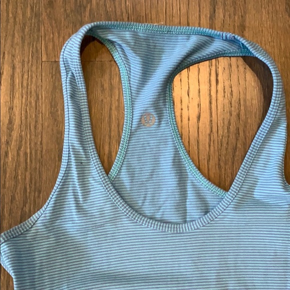 Lululemon razor back tank, blue stripes - Picture 2 of 3